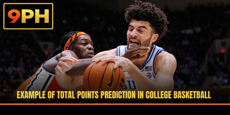 Example of total points prediction in college basketball