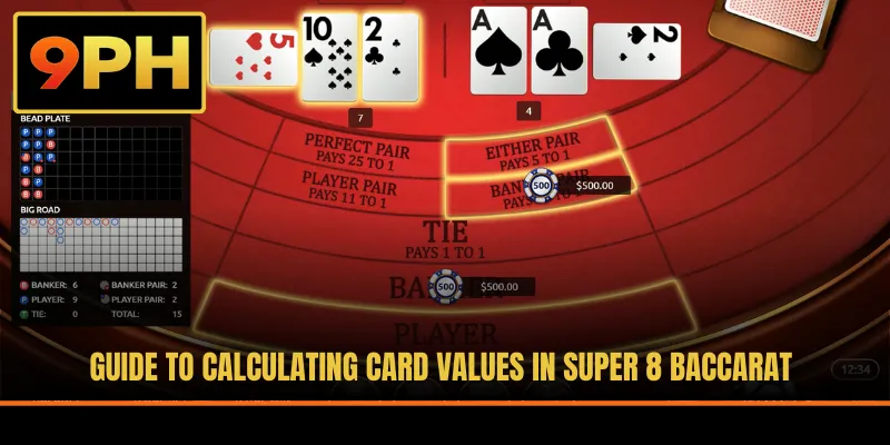 Guide to calculating card values in Super 8 Baccarat