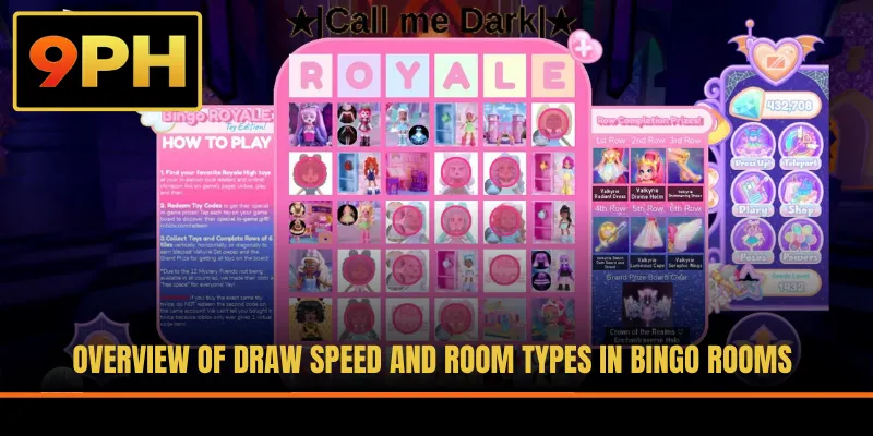 Overview of draw speed and room types in bingo rooms